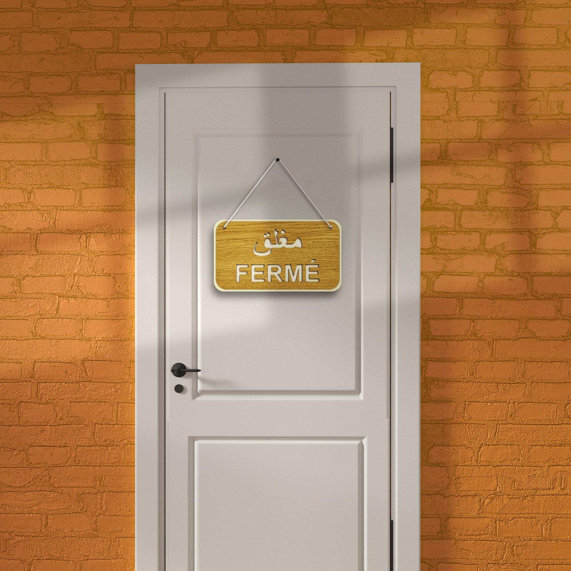 Panneau "Ouvert / Fermé" Bilingue